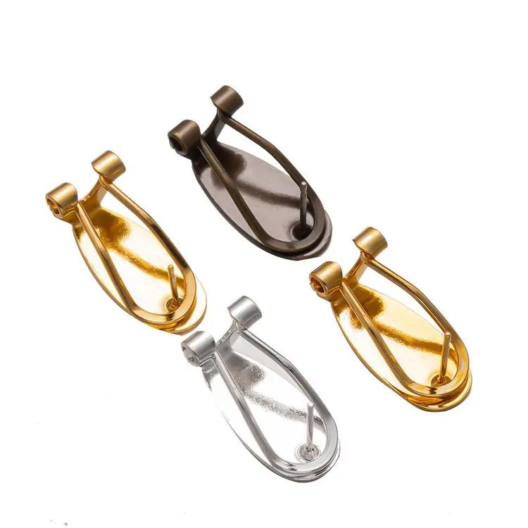 China Supplier fashion gold color metal earring clip post with pin back for jewelry findings Components Earring Post Ear Studs