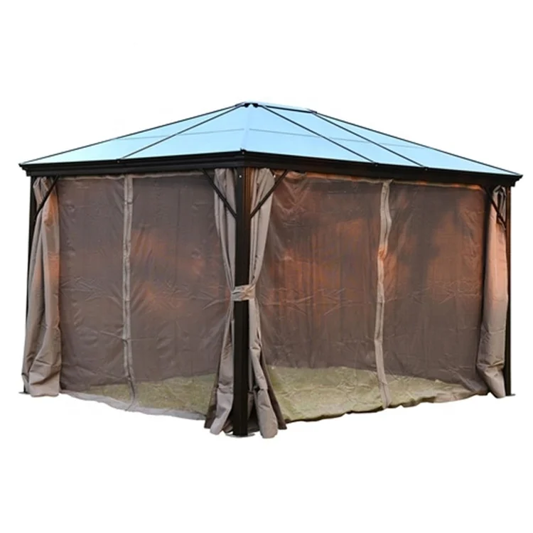 luxury all-aluminum hard top solar patio gazebo outdoor
