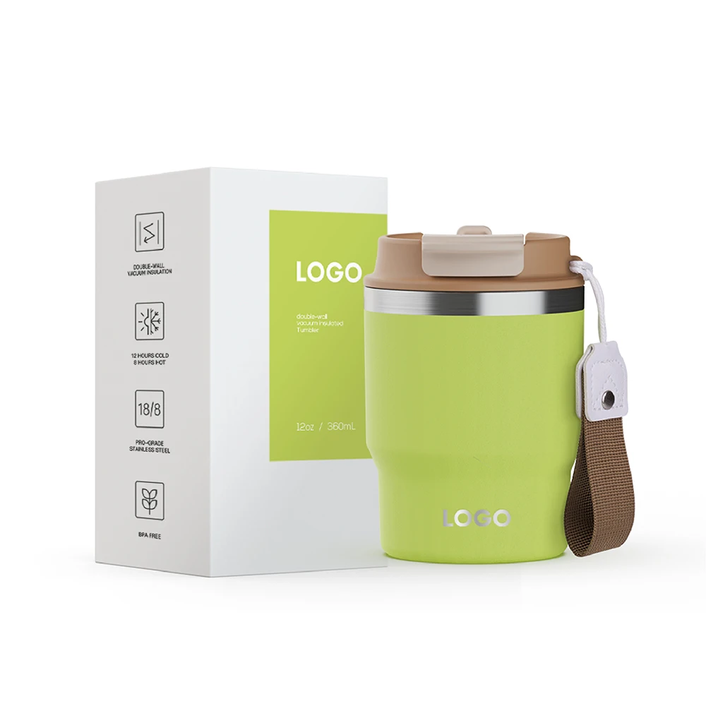 Factory Wholesale 2 in 1 Lid 12oz 360ml 16oz 480ml Stainless Steel Travel Tumbler Double Wall Coffee Mug for Car Travel