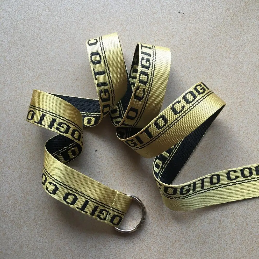 
hot selling custom white color D ring polyester fabric belt 