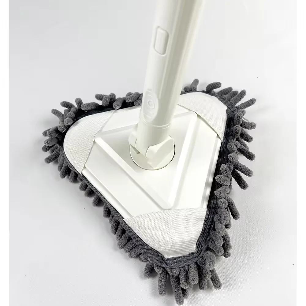 Qiyun Aluminum Triangle Mop with Long Telescopic Handle Deep Cleaning Dry and Wet Mop for Wall Dust Removal