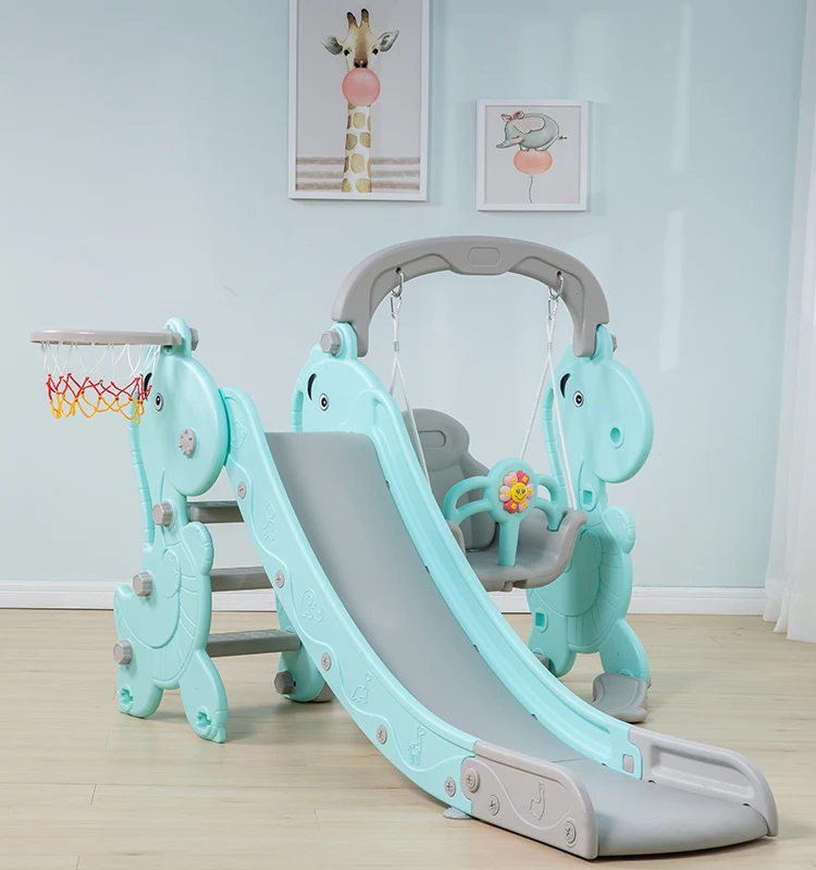 Top Sale Guaranteed Quality Plastic Children Toy Baby Slide And Swing Set Indoor