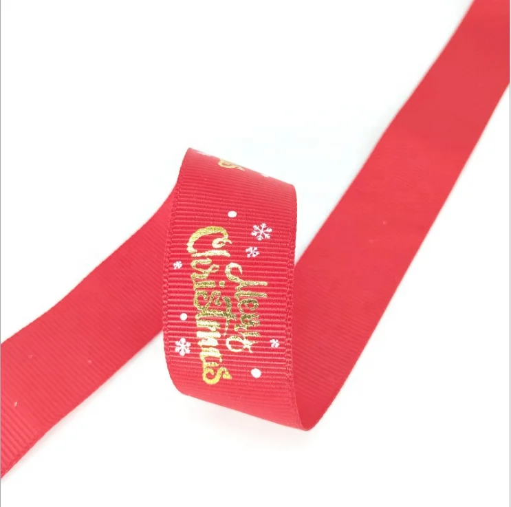 Christmas grosgrain ribbon custom printed grosgrain ribbon logo for Merry Christmas