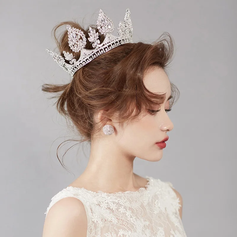 4 дюйма высота Пользовательские изумруд бриллиант праздник диадемы Леди Театрализованное Корона Диадемы