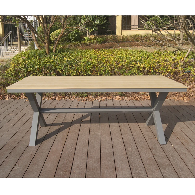all weather plastic wood luxury patio garden outdoor dining table set