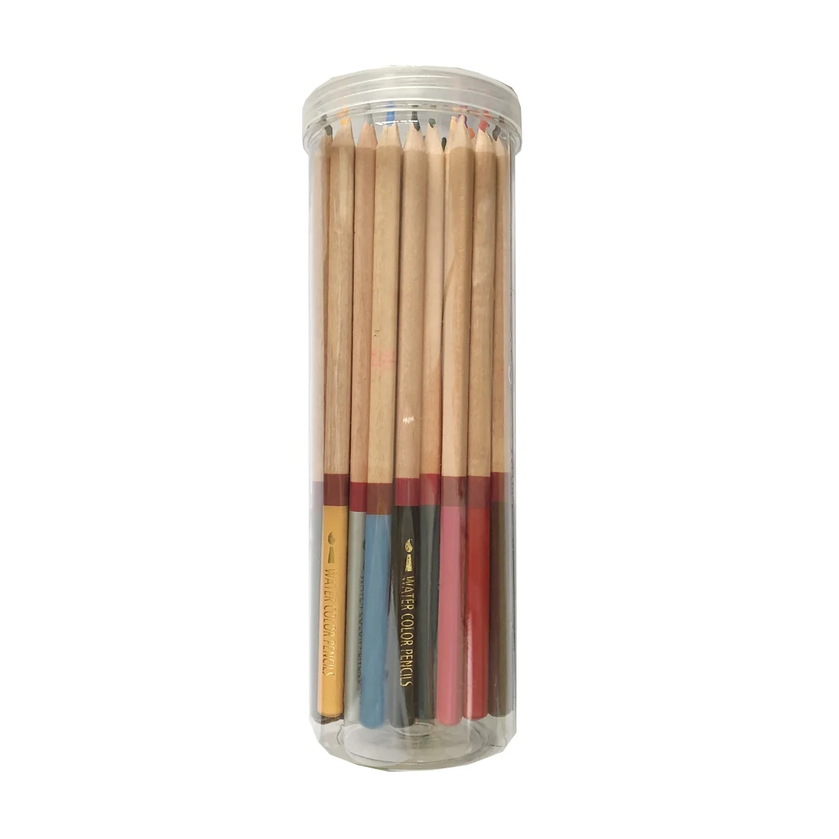 High Quality Plastic Tube Package 48pcs Triangle Shape Water Soluble Color Pencil Set Customized 48 Color Pencils