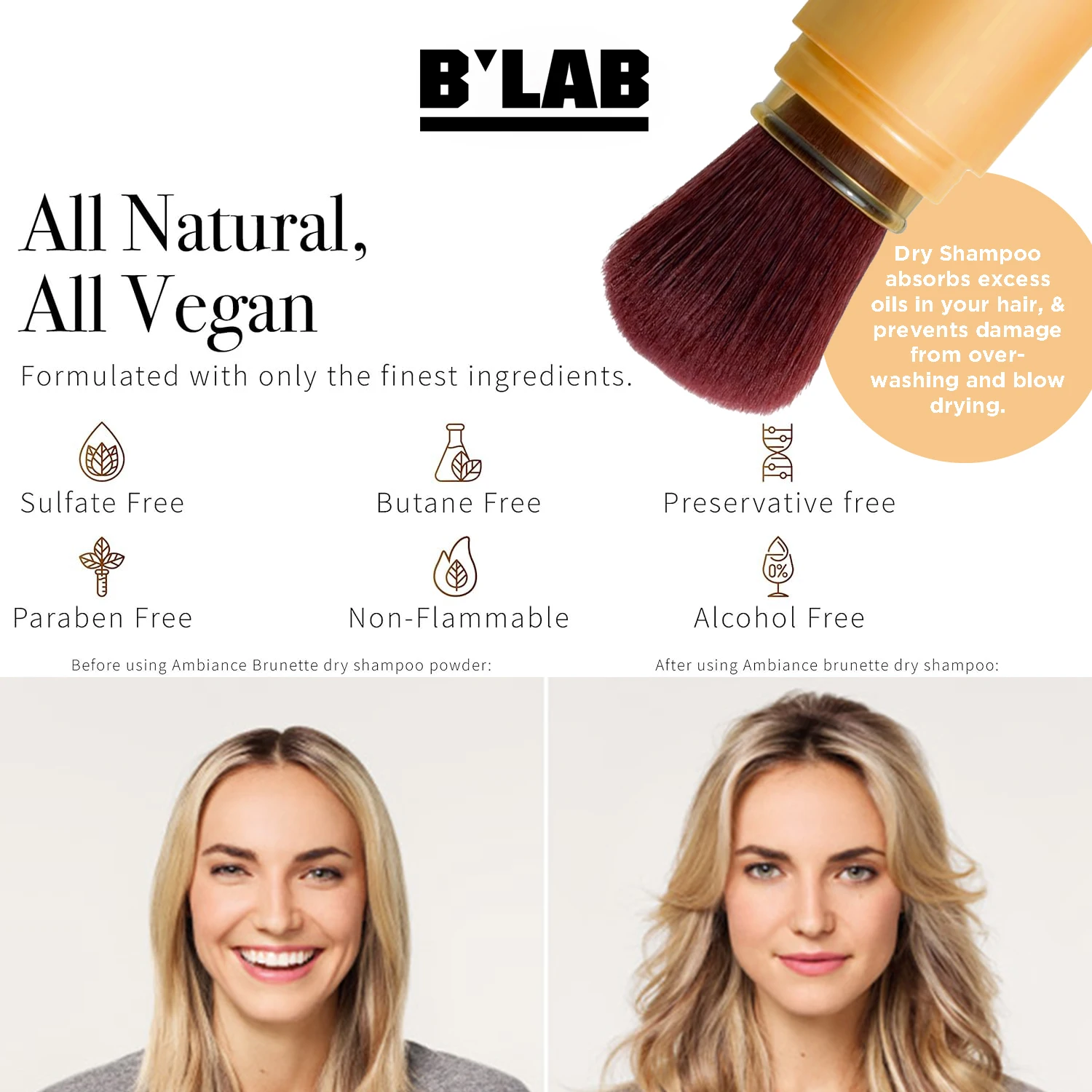 Wholesale Hair Volume Powder All Natural Dry Shampoo Brush Fluffy Hair Care Products Custom Dry Shampoo Powder for hair