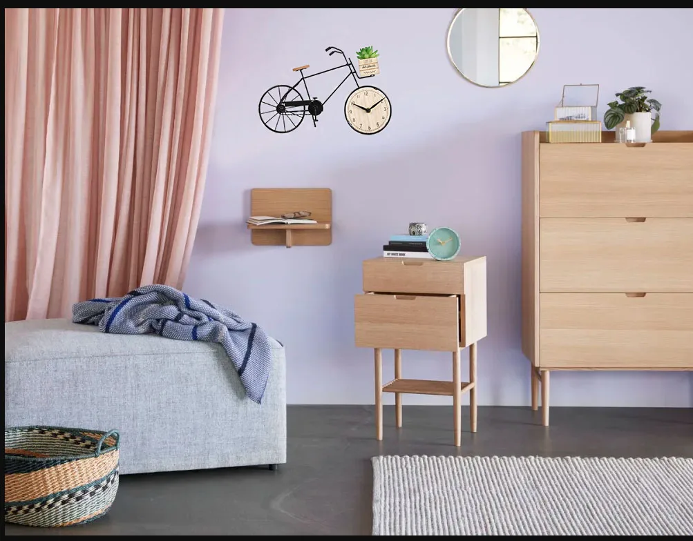 Bike Clock Interior Cheap Factory price Wooden dial Home decor Mini clock Bike