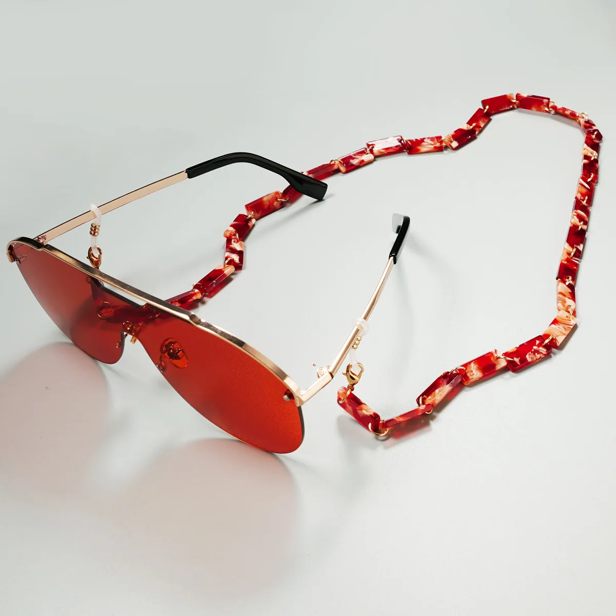 Роскошный Ацетатный высококачественный маскирующий держатель LEK 2022 для лица, модная трендовая цепочка для солнцезащитных очков для дам