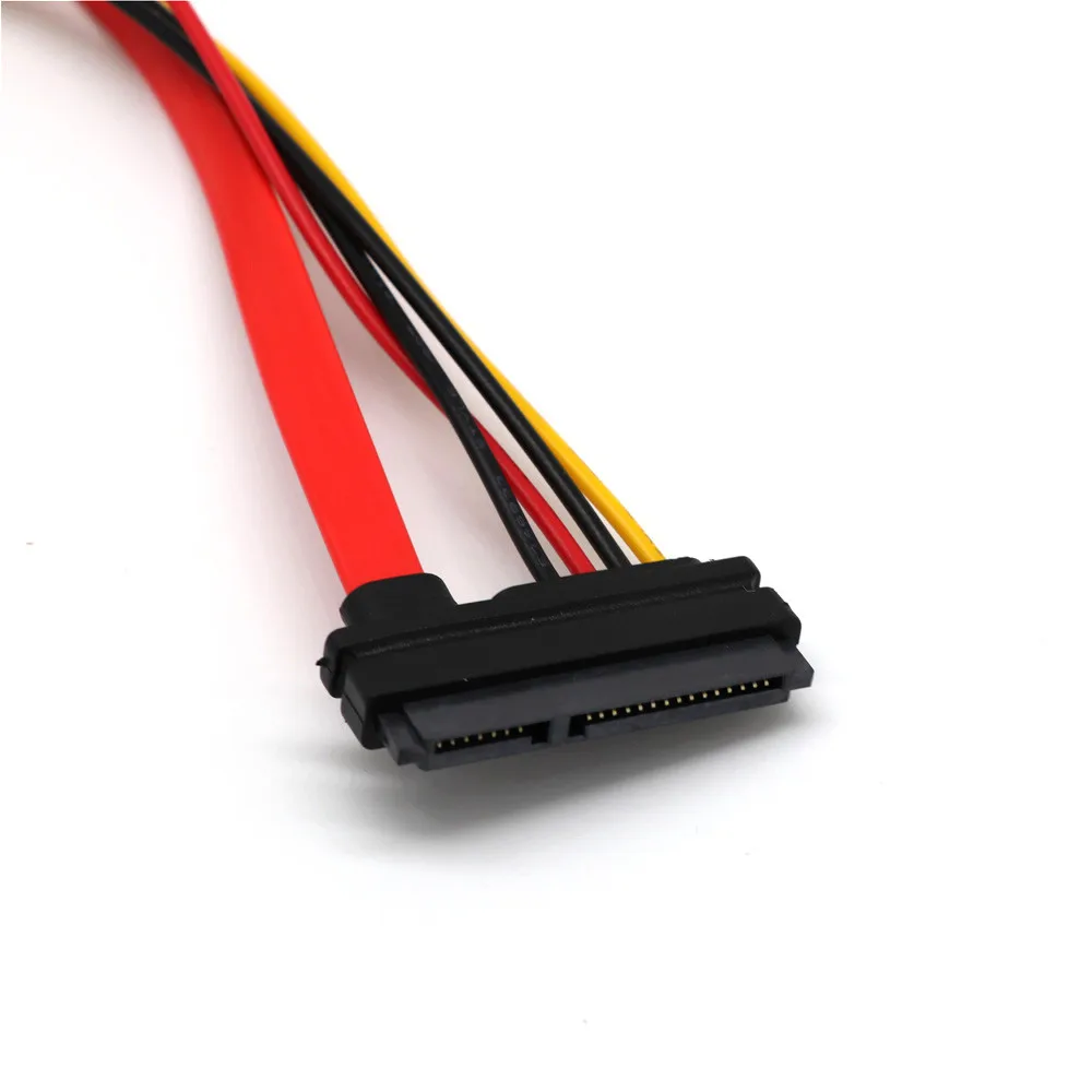SATA 7+15 Pin 22Pin To SATA 7 Pin + 4Pin DE Power SATA ,Serial ATA III data and power combo cable for 3.5 inch hard drive