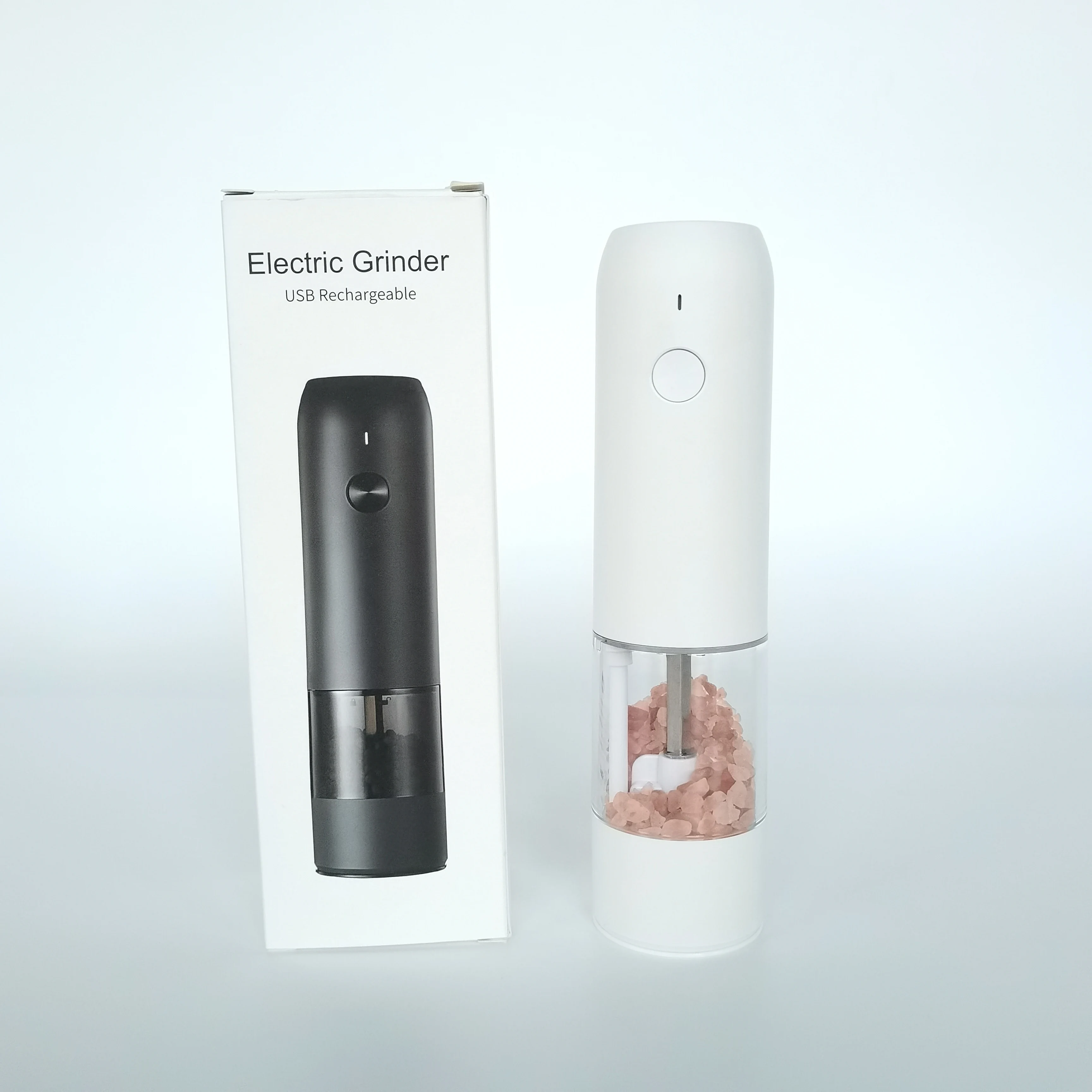 2023 new arrival rechargeable USB pepper grinder electric salt and pepper shaker with led light