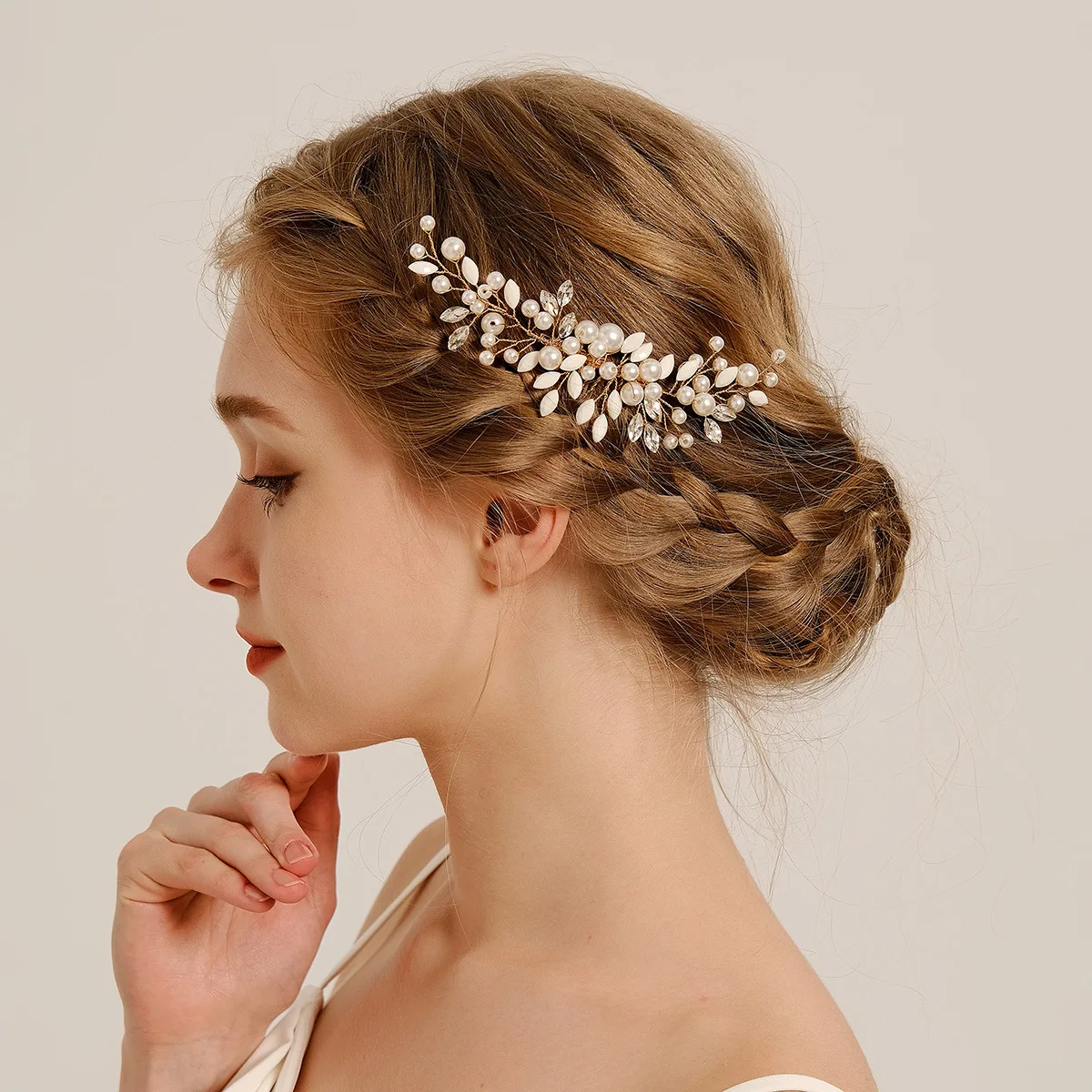 Ancient Style Beautiful Hair Comb Wedding Prom Party Headdress Hair Accessories Handmade Rhinestone Pearl Hair Comb