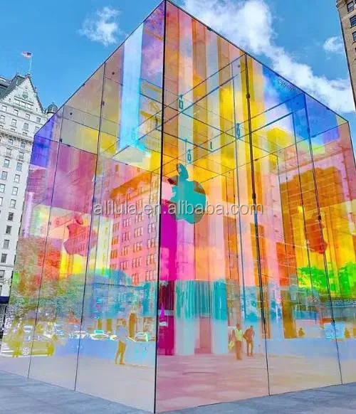 Наклейки на стекло 1 38*30 метров дихроическая Радужная самоклеящаяся пленка