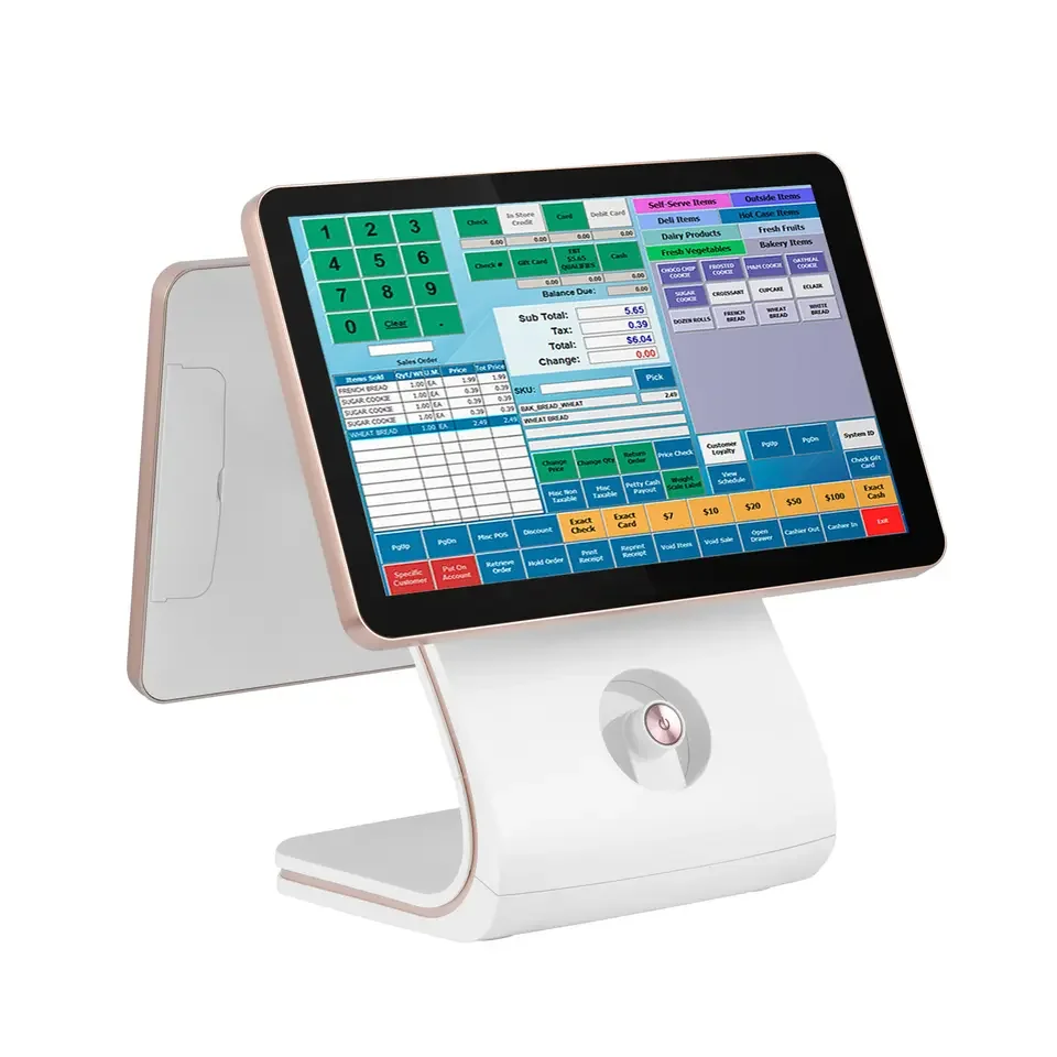 Supermercado Caja Registradora Inteligentes Para Restaurante Touch Facturacion Tactil Doble Pantalla Pos