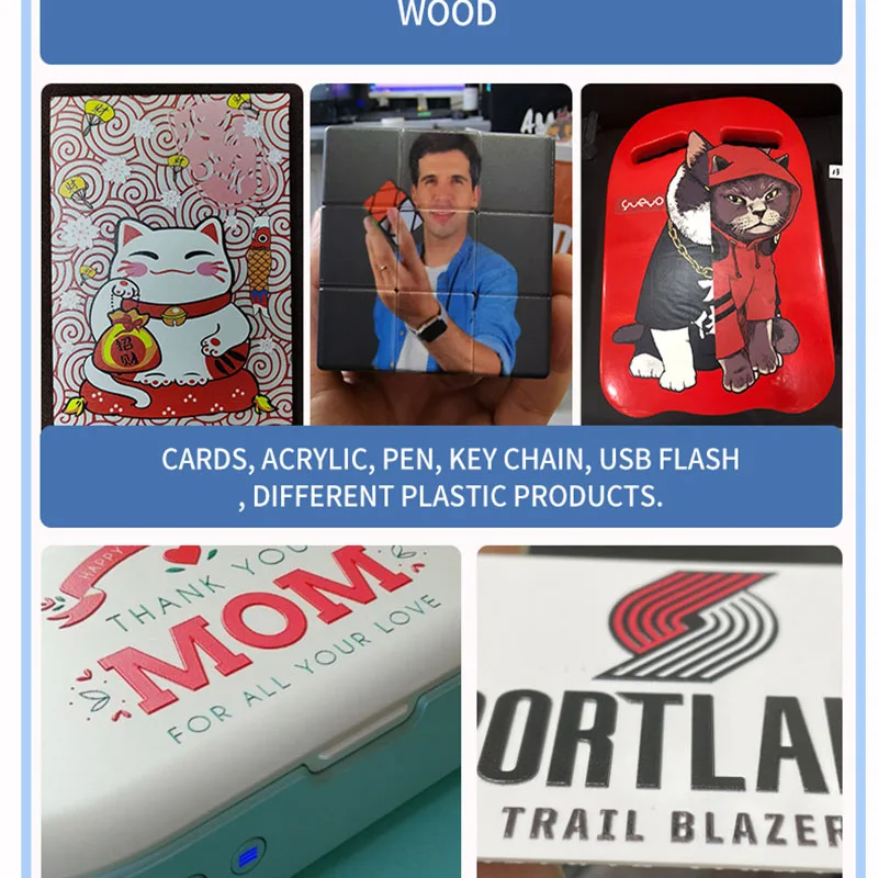 DOMSEM  Flatbed Uv Printer A4 Size Uv Led digital Flatbed Printer A4 Fully Automatic phone case  PVC cards logo Printing Machine