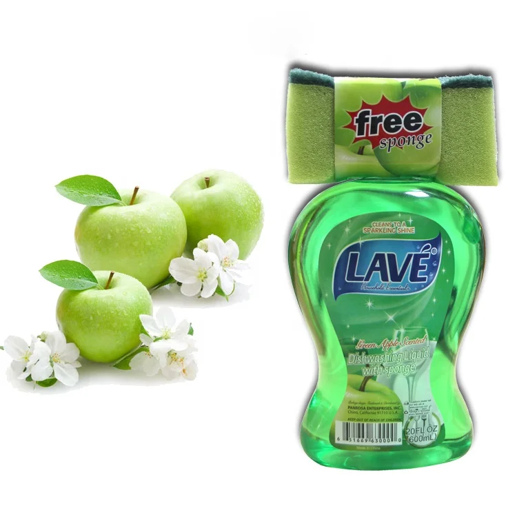 Hot sale trade brands name dishwashing liquid soap with dishwashing sponge