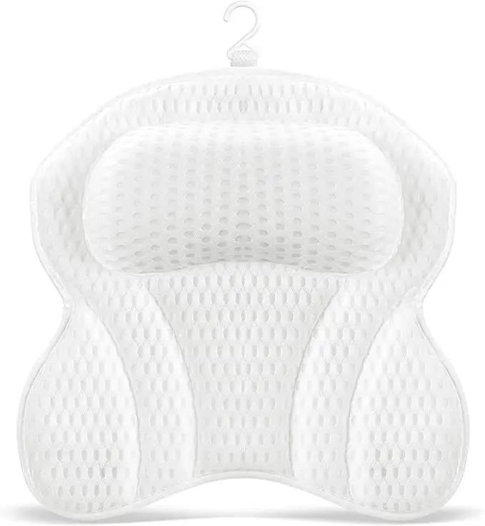 4D mesh bath pillow with suction cup for bathroom bath pillow for tub