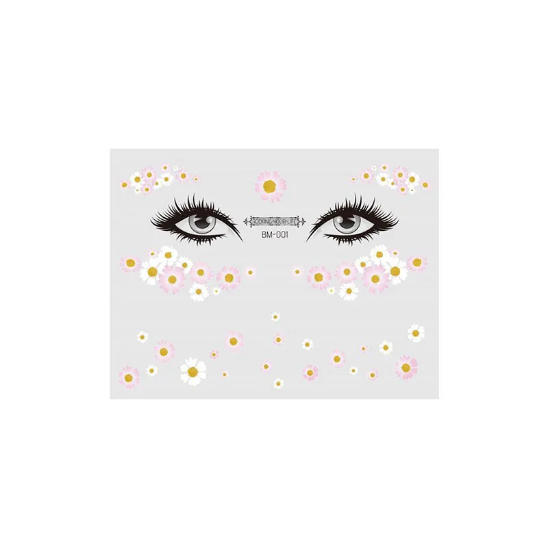 New waterproof small daisy tattoo stickers forehead sexy clavicle face stickers