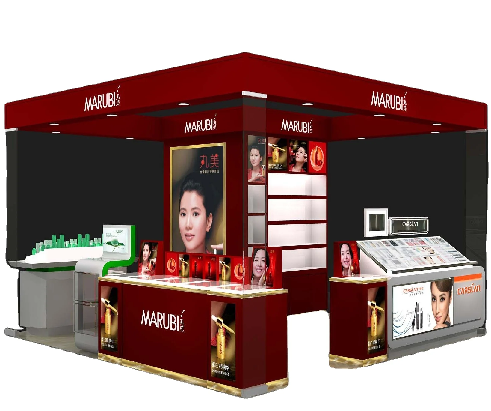 10 feet kiosk for cosmetics customized makeup retail kiosk modern display kiosk