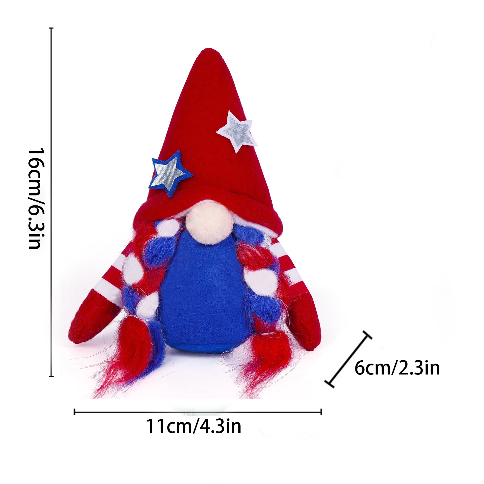 Hot Selling Independence Day Patriotic Gnome Doll Standing Stuffed Plush Faceless Doll 4th Of July Decor Gnomes Faceless Doll