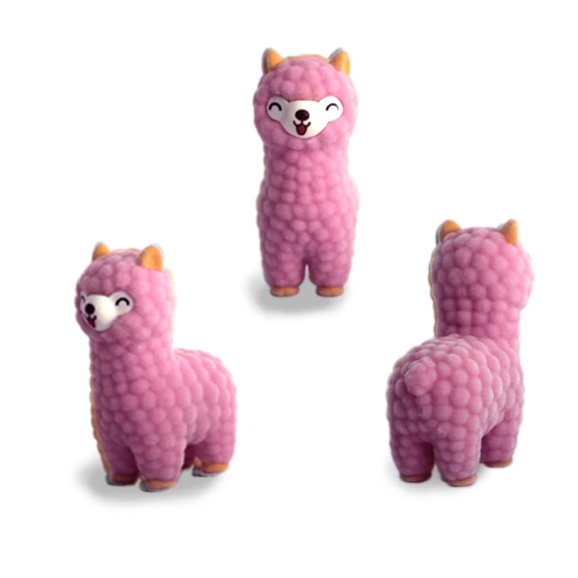 Mini lama toys PVC flocked animals toy, plastic alpaca for collection, candy toys for kids