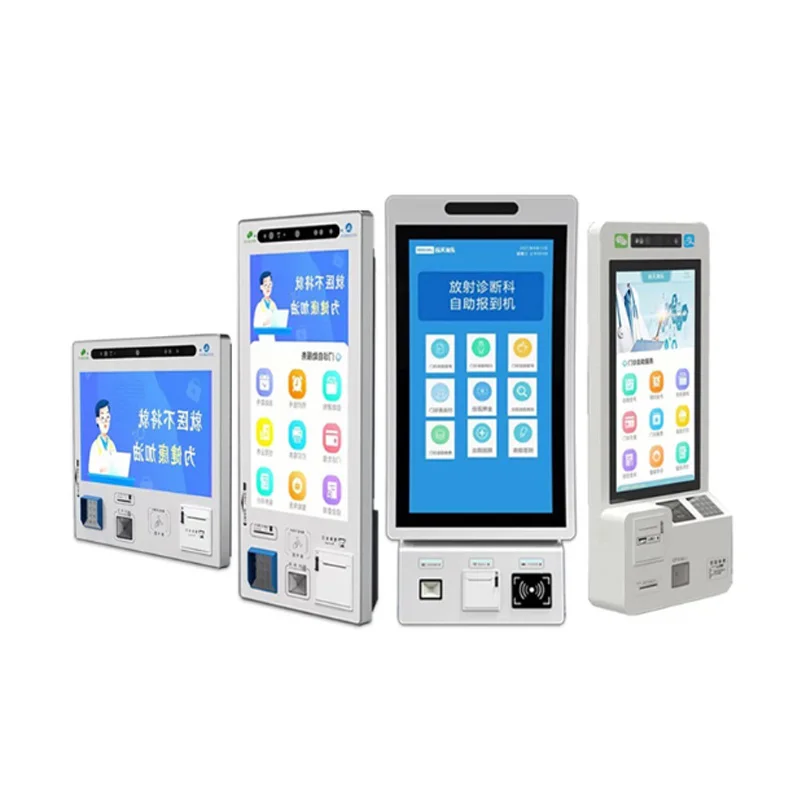 24 inch vertical screen fully automatic cashless payment booth, high brightness touch screen supermarket payment kiosks