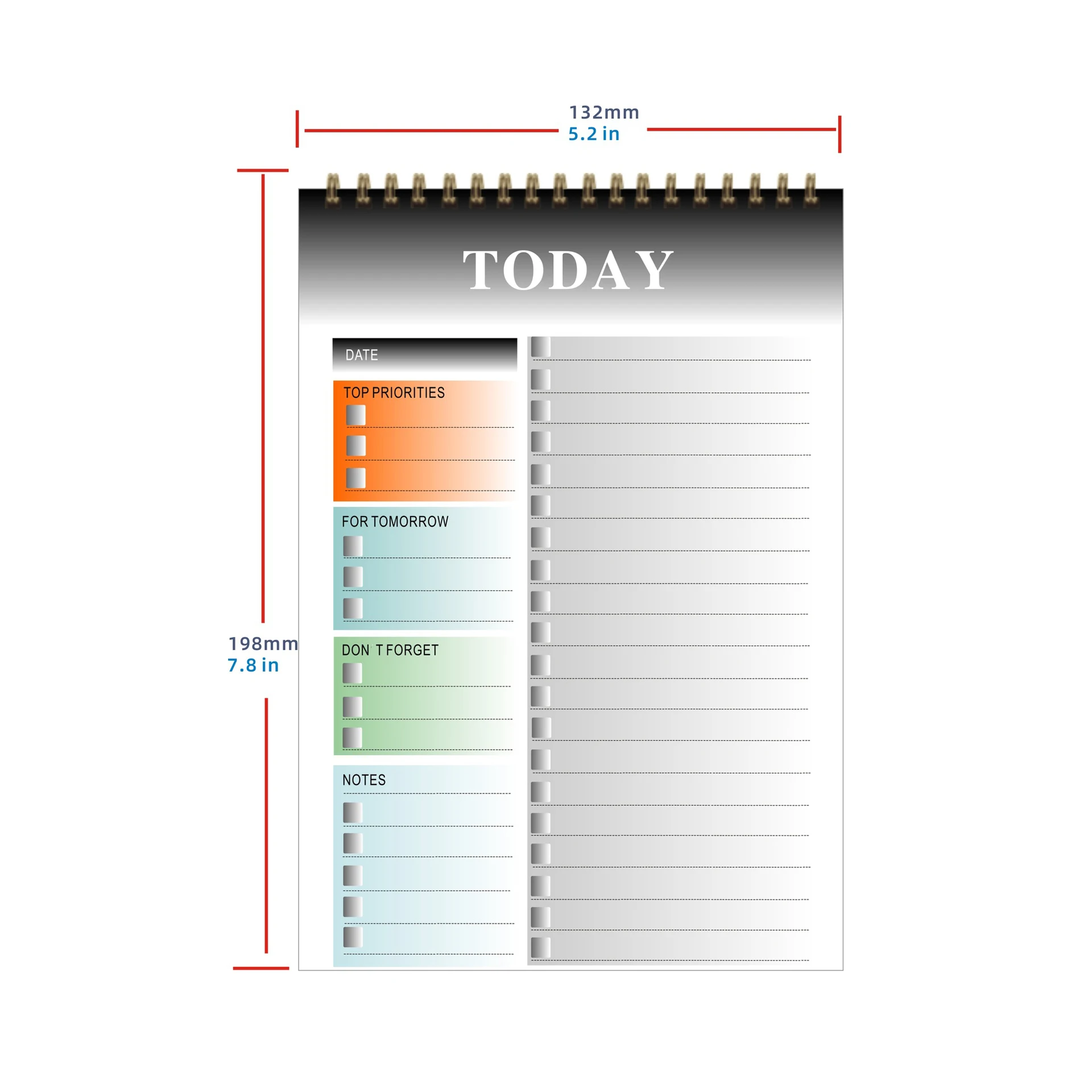 Notepad Daily Planner Weekly plan schedule notebook recipe planner To Do List Today Plan self-discipline