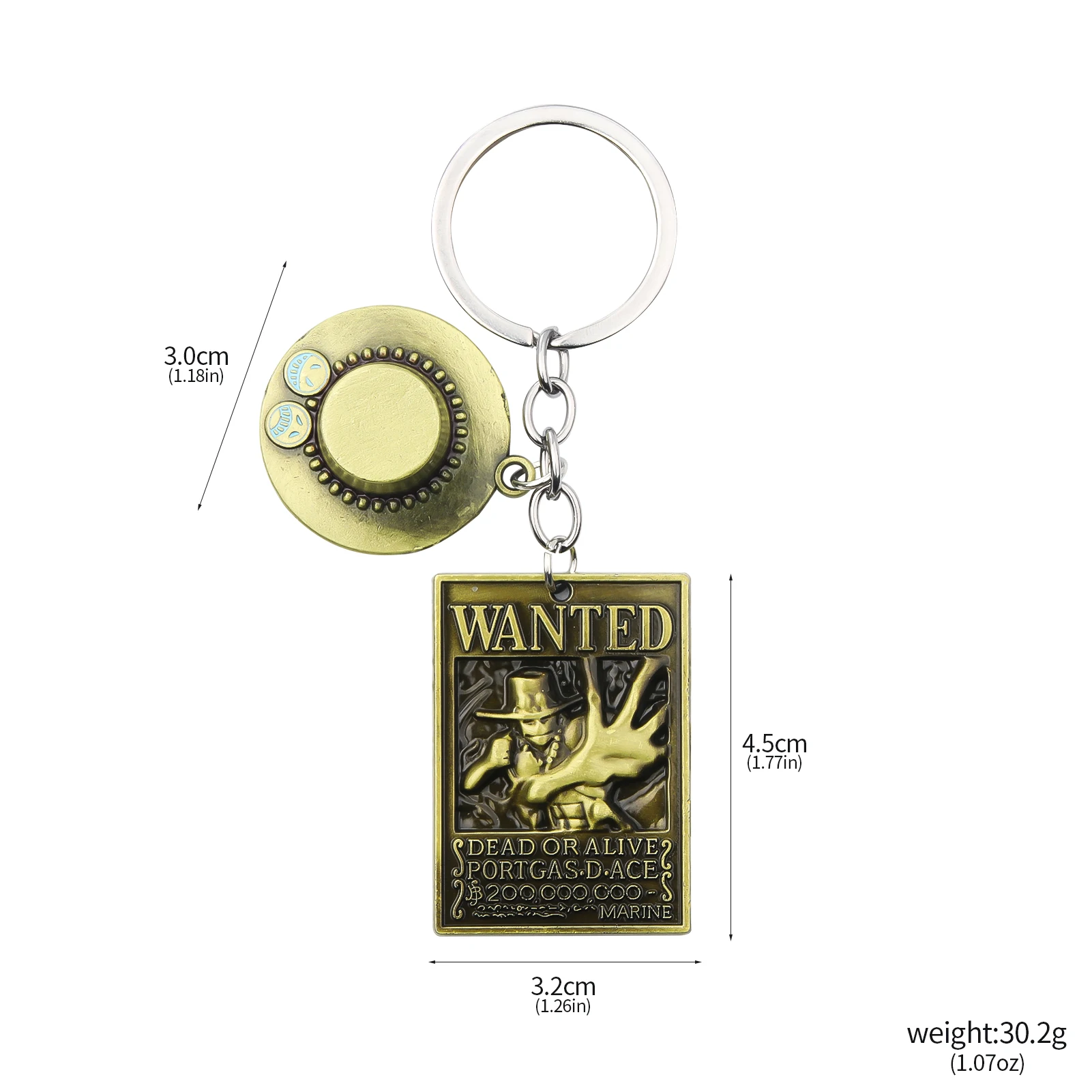 11 Anime one PIECE Peripheral Personalized Metal Keychain Trim Keychain