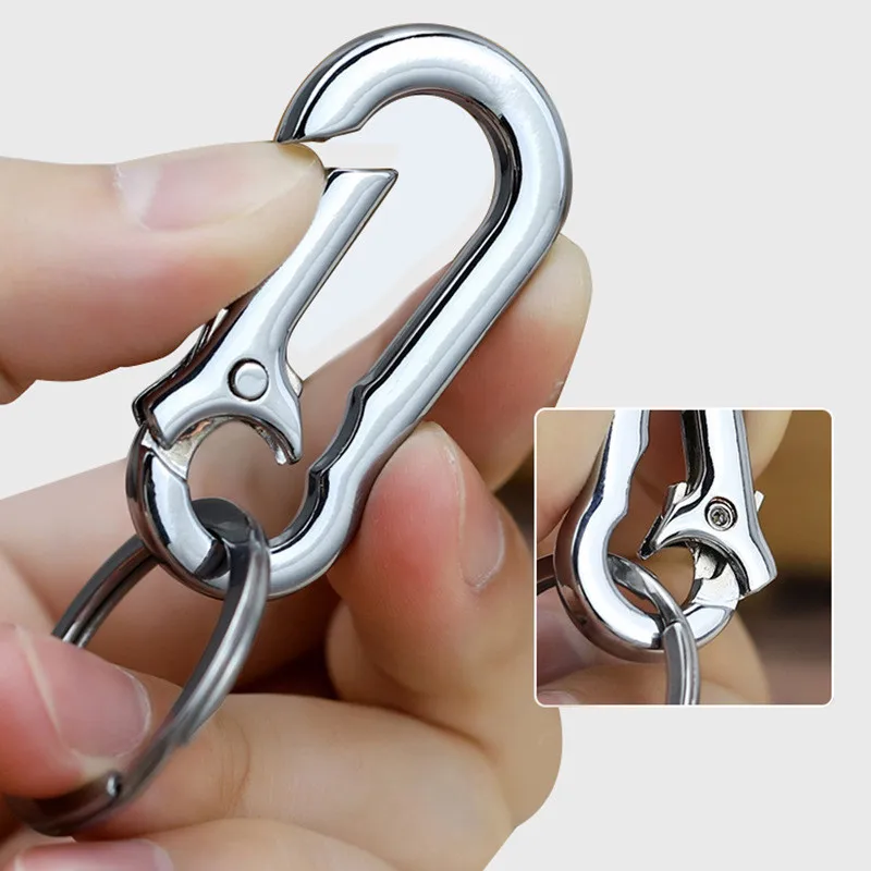 RIMEI stainless steel snap hook key chain reasonable price split key ring with chain Wholesale custom logo
