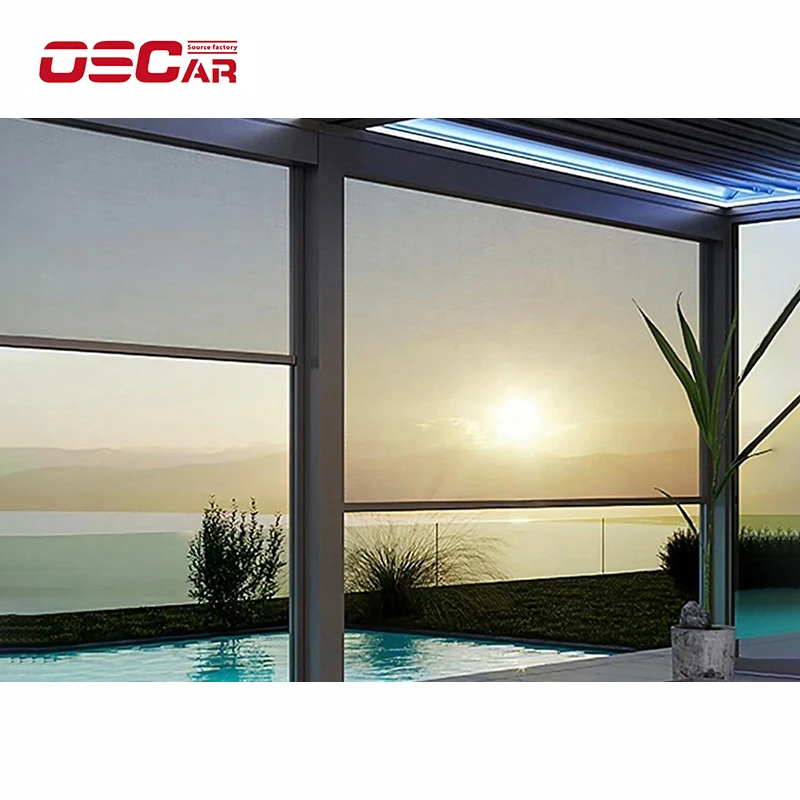 Wholesale Indoor Electric Blind Shades Blackout Automatic Curtain Blinds Window Shangrila Blinds