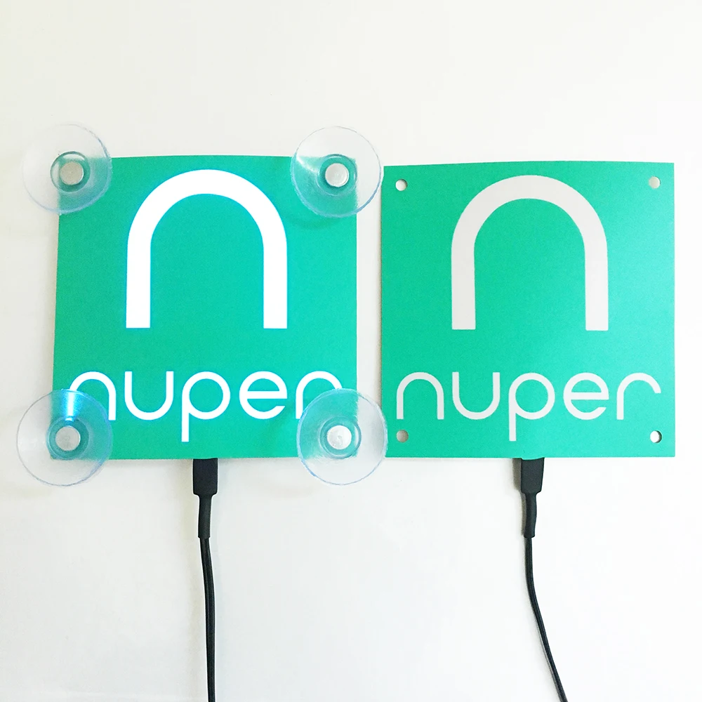 Совместное использование автомобилей знак EL Светящийся логотип наклейка наклейки, высокий свет автомобиля стикер с присоской съемный для Rideshare драйвер