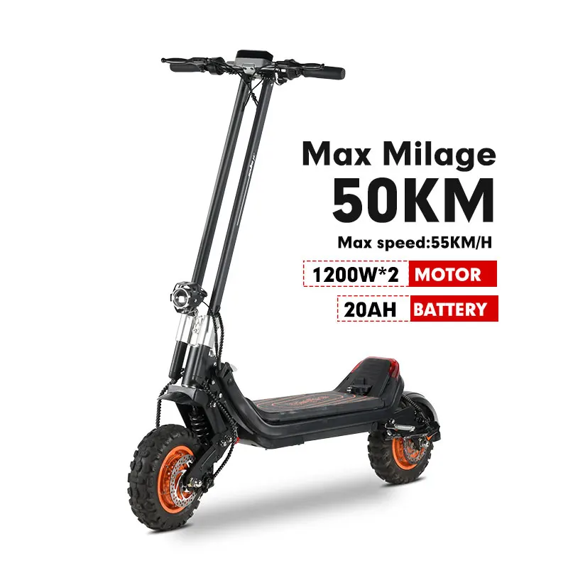 MX-5 48V 20Ah 15Ah 1200W 2400W Eu Warehouse Dual Motor Off Road Fat Tire Electric Scooter E Scooter For Adults