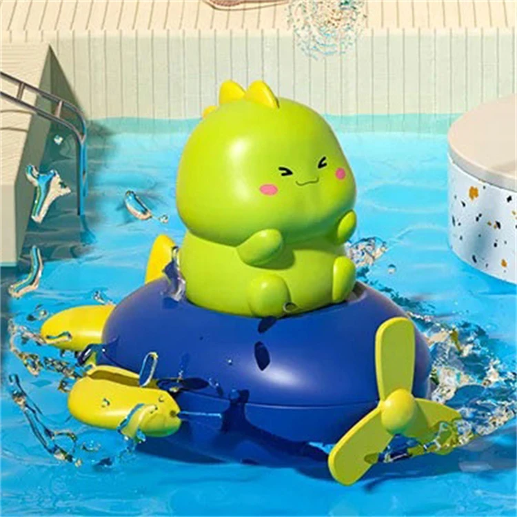 Infant Classic Shower Floating Windup Chain Plaything Plastic Mini Chicken Pig Dog Dinosaur Cartoon Animal Clockwork Bath Toys