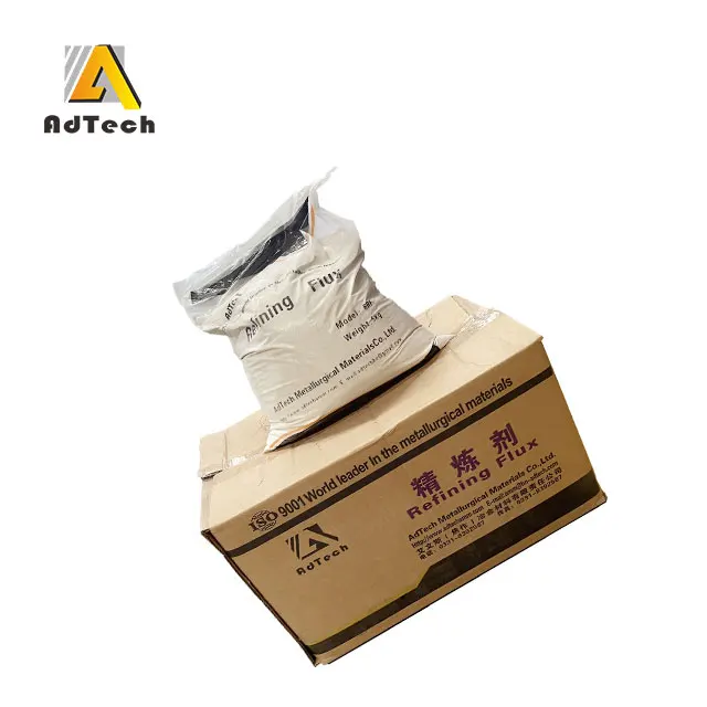 Refining and Degassing of Molten Roll-casting Aluminum powder shaped Refining Flux