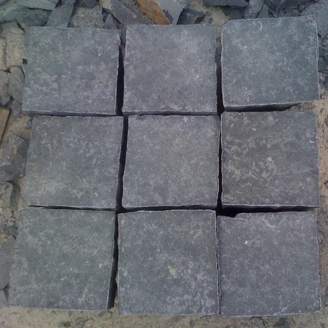 China natural black basalt paver stone cobblestone black basalt paving stone for walkway