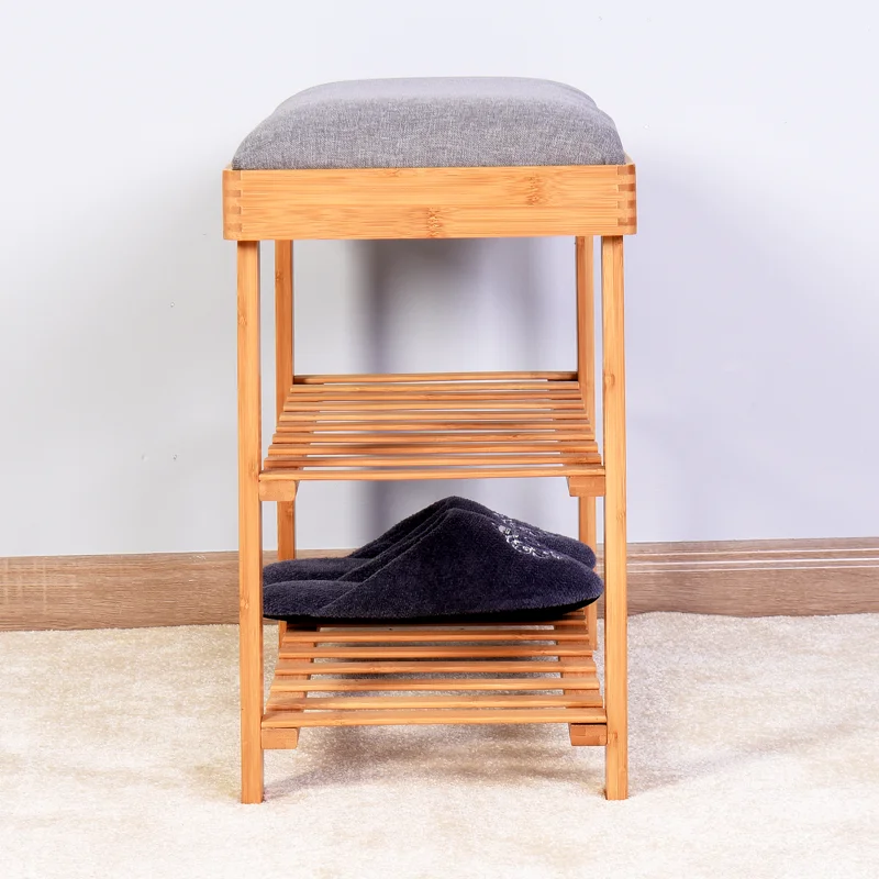 Perfect for Entry and Hallway Wholesale High Quality Bamboo Long Shoe Storage  Cabinet Bench