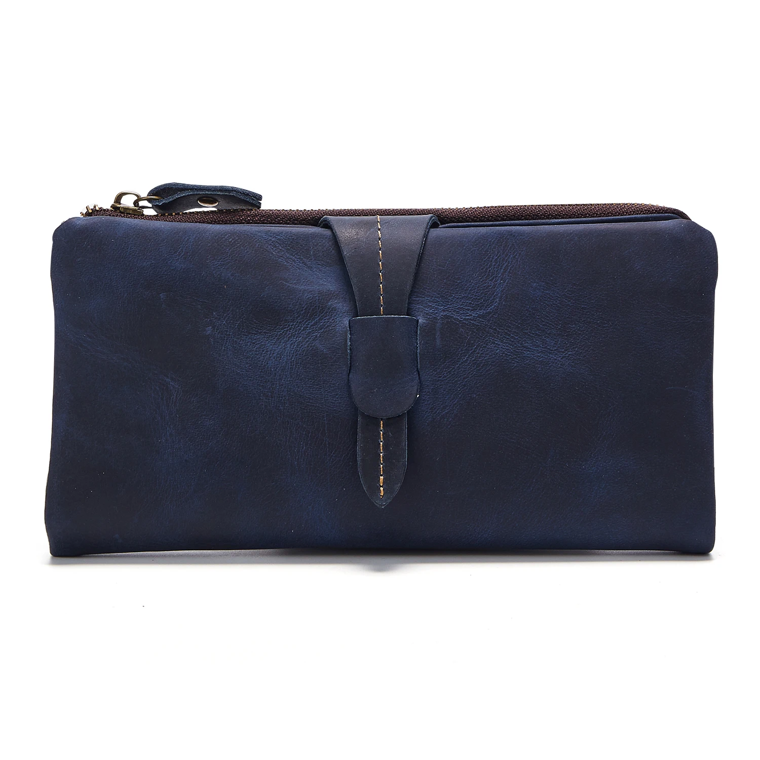 2022 latest design wax custom high quality factory oem phone bag luxury small genuine leather wallet for man