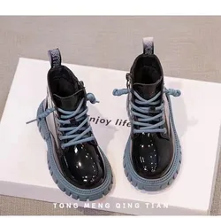 New winter PU leather waterproof Martin boots children snow boots women boys rubber fashion sports Martin boots