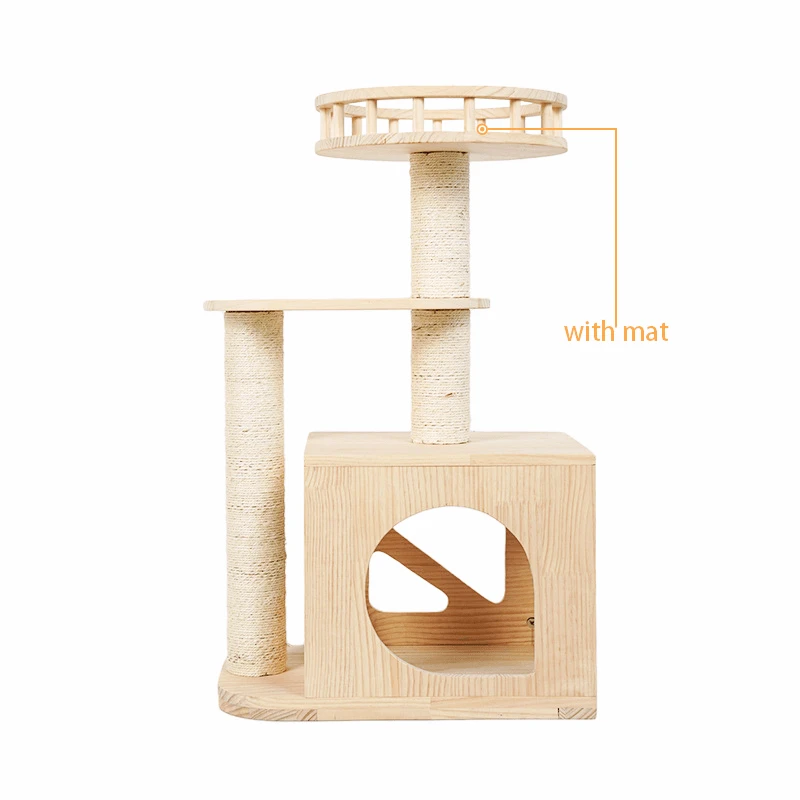 In Stock Vertical post Wooden rack Pet toy Cat climbing rack  Large cat tree