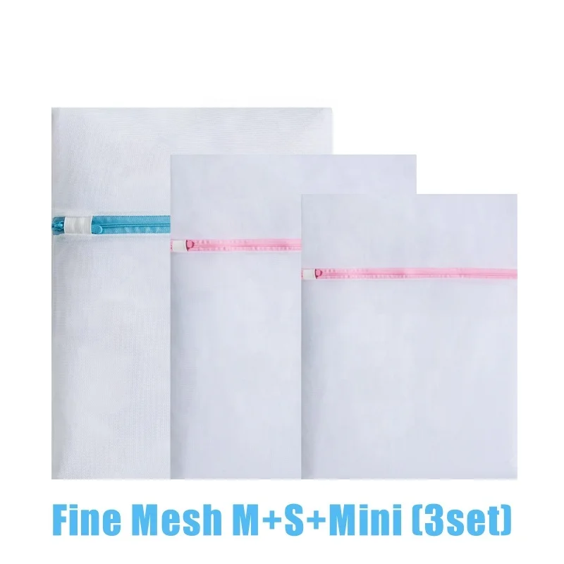 Wholesale modern foldable zipper polyester mesh custom laundry bag