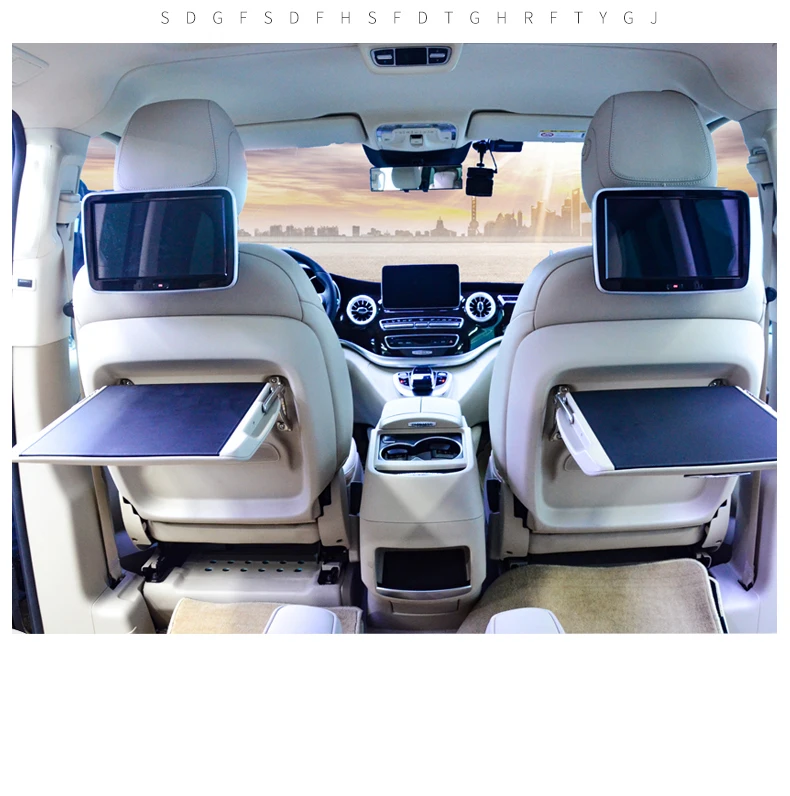 Car luxury seat electric back panel tray table folding back table with leg support luxury car seat table