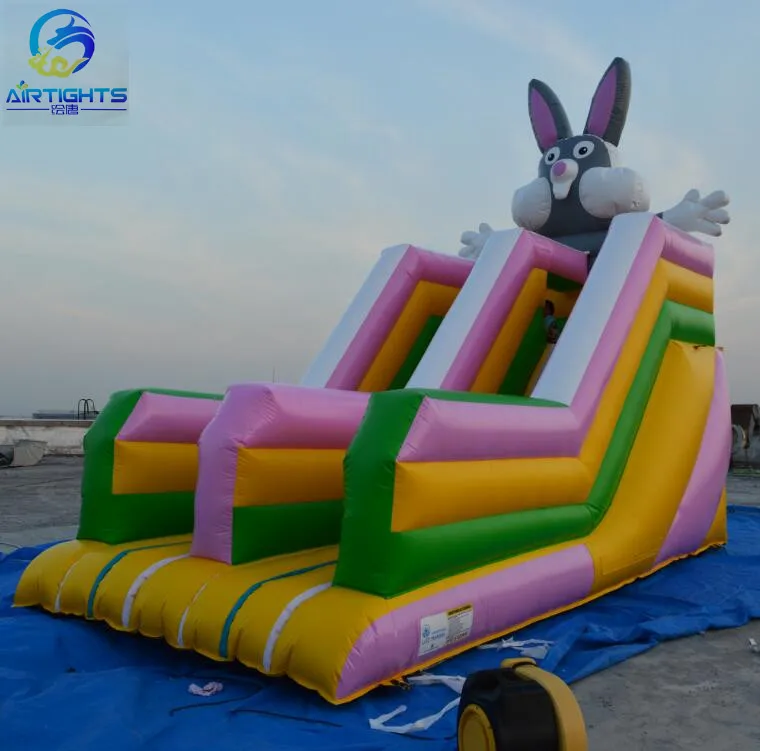 Trade Assurance Rabbit Design Commercial Inflatable bouncing Slide Rental Water Slide For Kids