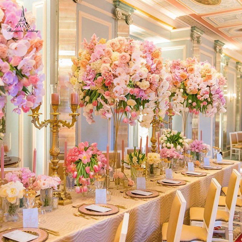 Metal Gold Flower Stand for Weddings Table Centerpiece Wedding Decoration Material Flower Vase Gold for free shipment