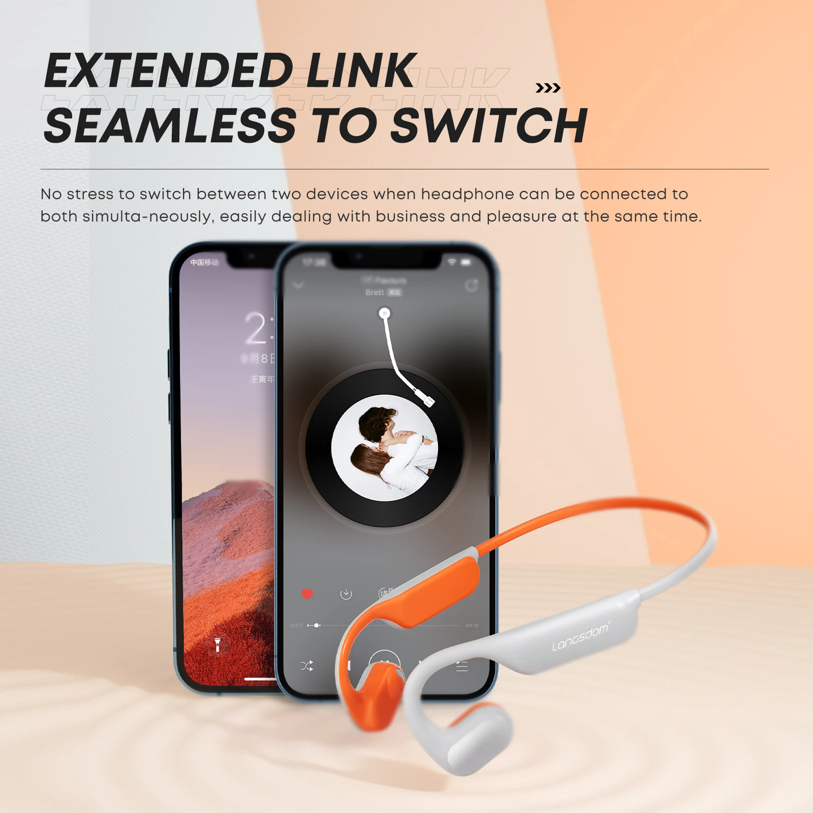 Neckband Sound Stereo Ear Hook Bluetooth Waterproof Bluetooth Wireless Sport Bone Conduction Headphones Earphones Headset