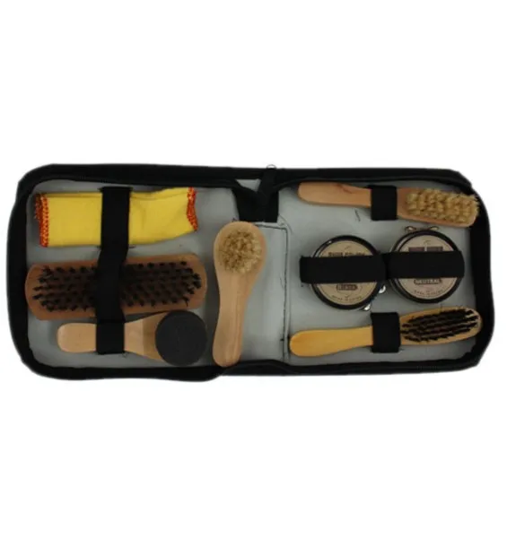 Custom Wooden Shoe Care Kit Promotional Own Brand High Quality Sneaker Cleaning Set