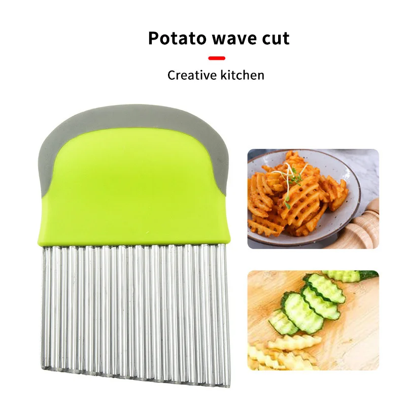 Vegetable slicer french fries cutter potato wave cutter children potato corrugated cutter stainless steel corrugated knife