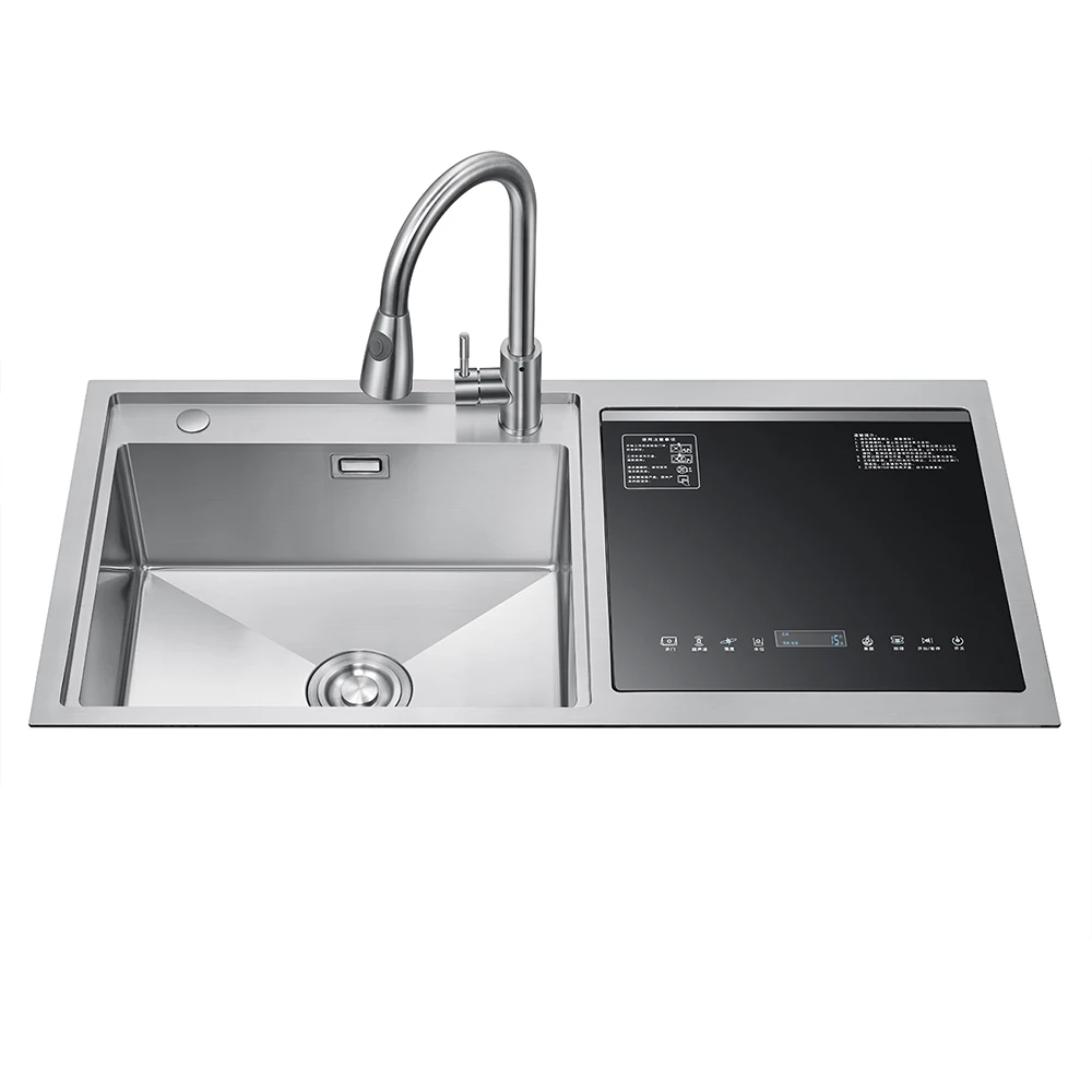 Ultrasonic dishwasher integrated kitchen sink dishwasher
