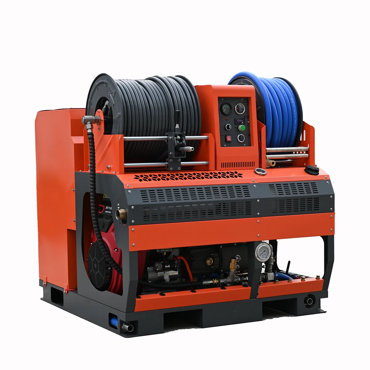 AMJET WS2630 Air adopts German stainless steel pump 3800PSI 37HP with remote control sewer drain cleaning machine