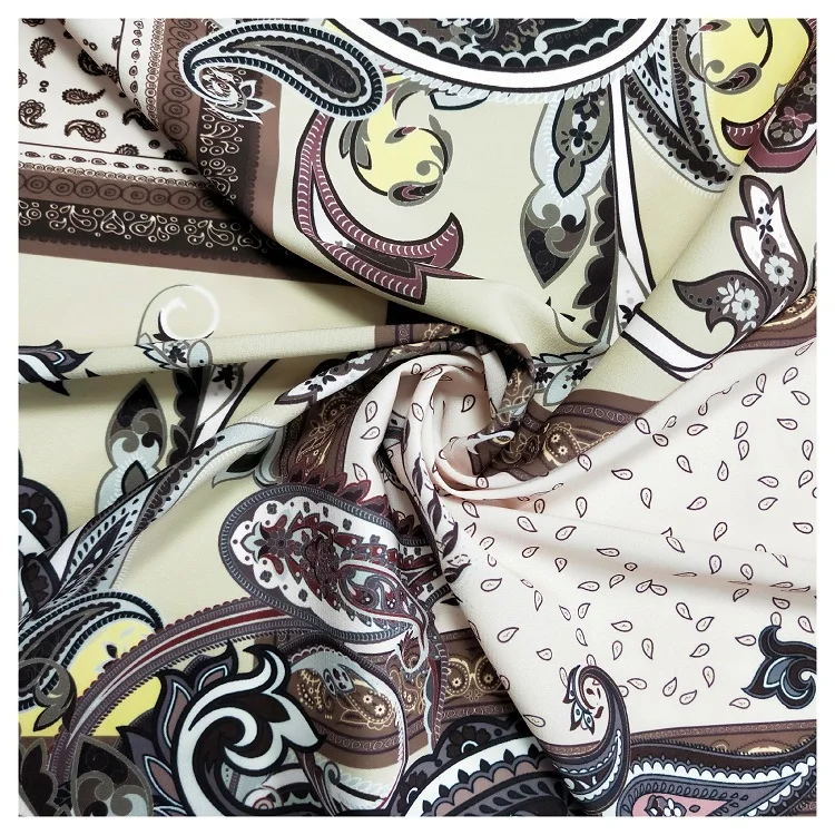 High Quality 100% Polyester Soft Custom Digital Printed 100D Satin Stretch Chiffon Fabric