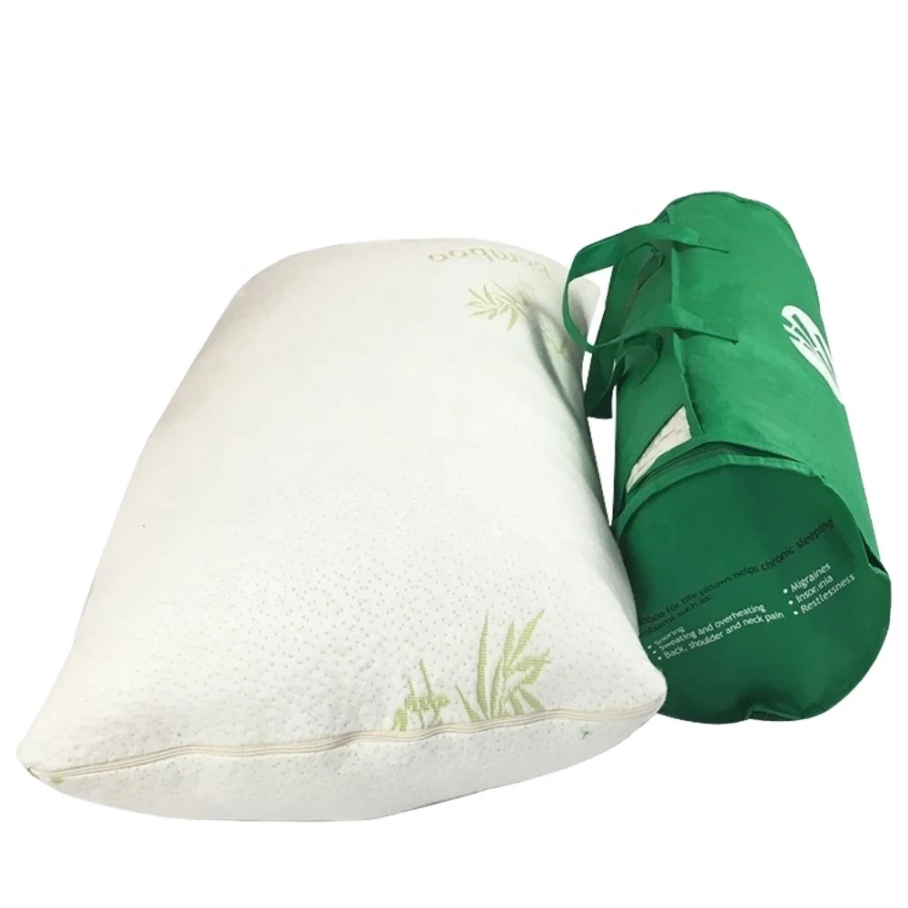 Shredded Memory Foam Polyurethane Bed Neck Pillow With Bamboo Covers